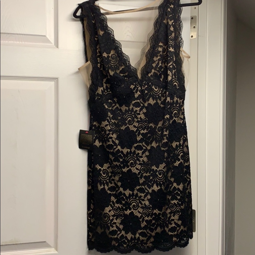 Bebe Black and Tan lace dress